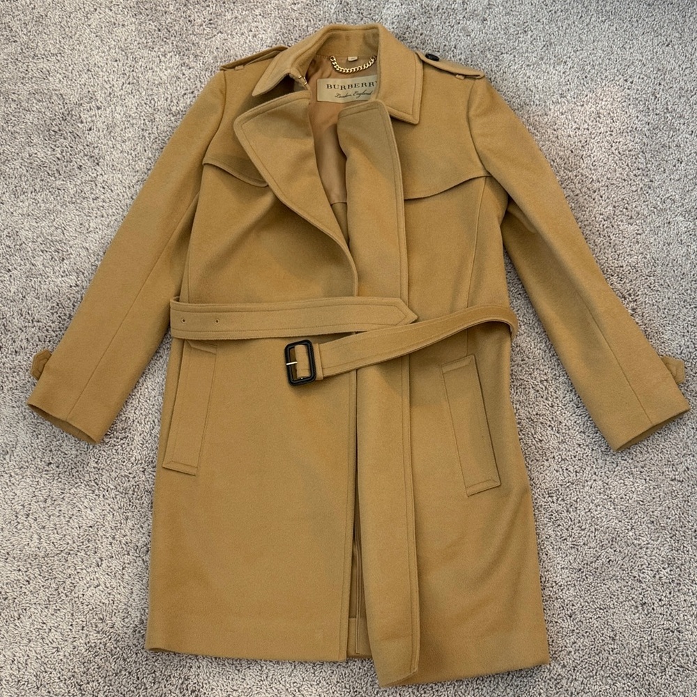 Burberry Wool and Cashmere-Blend Belted Trench Coat